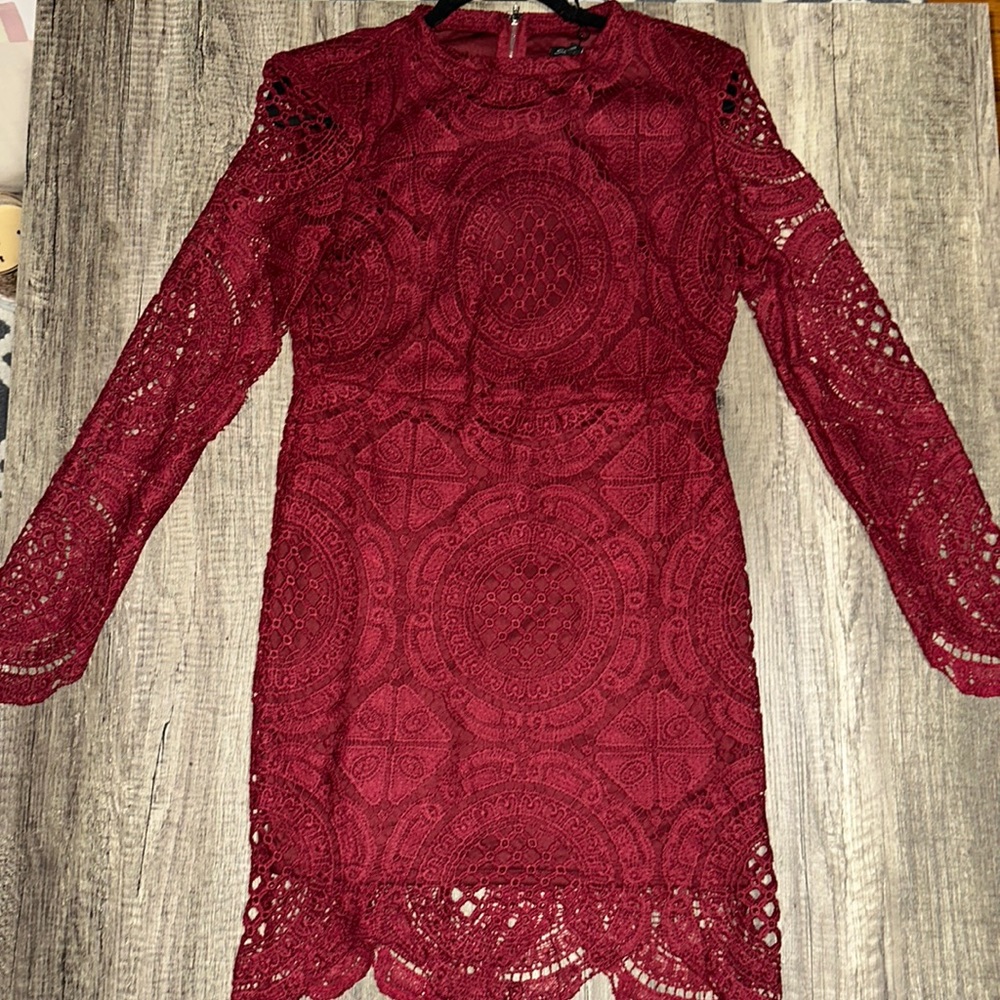 Brand New Shinestar Wine Lace Dress with Lining